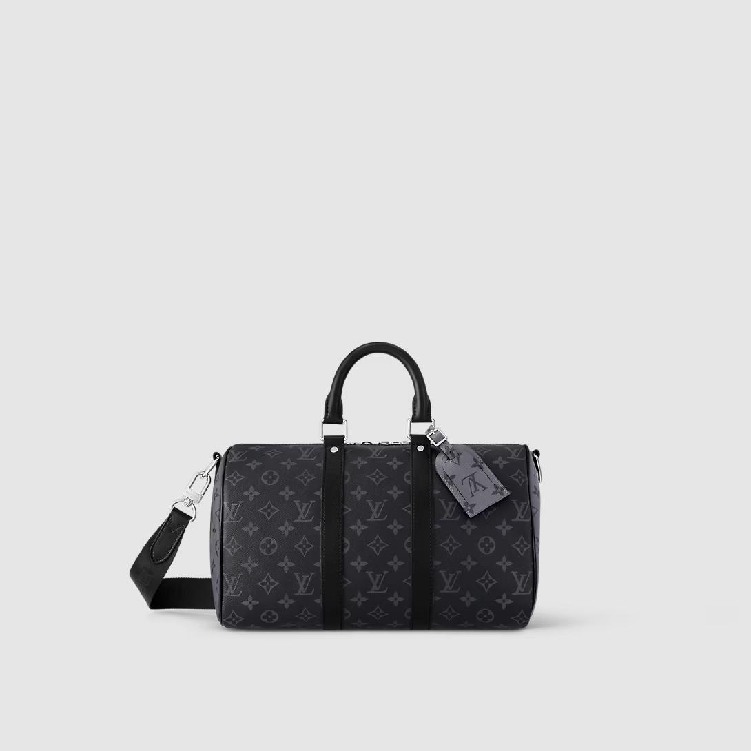 Túi Louis Vuitton Keepall Bandoulière 35 Monogram Eclipse Nam Đen